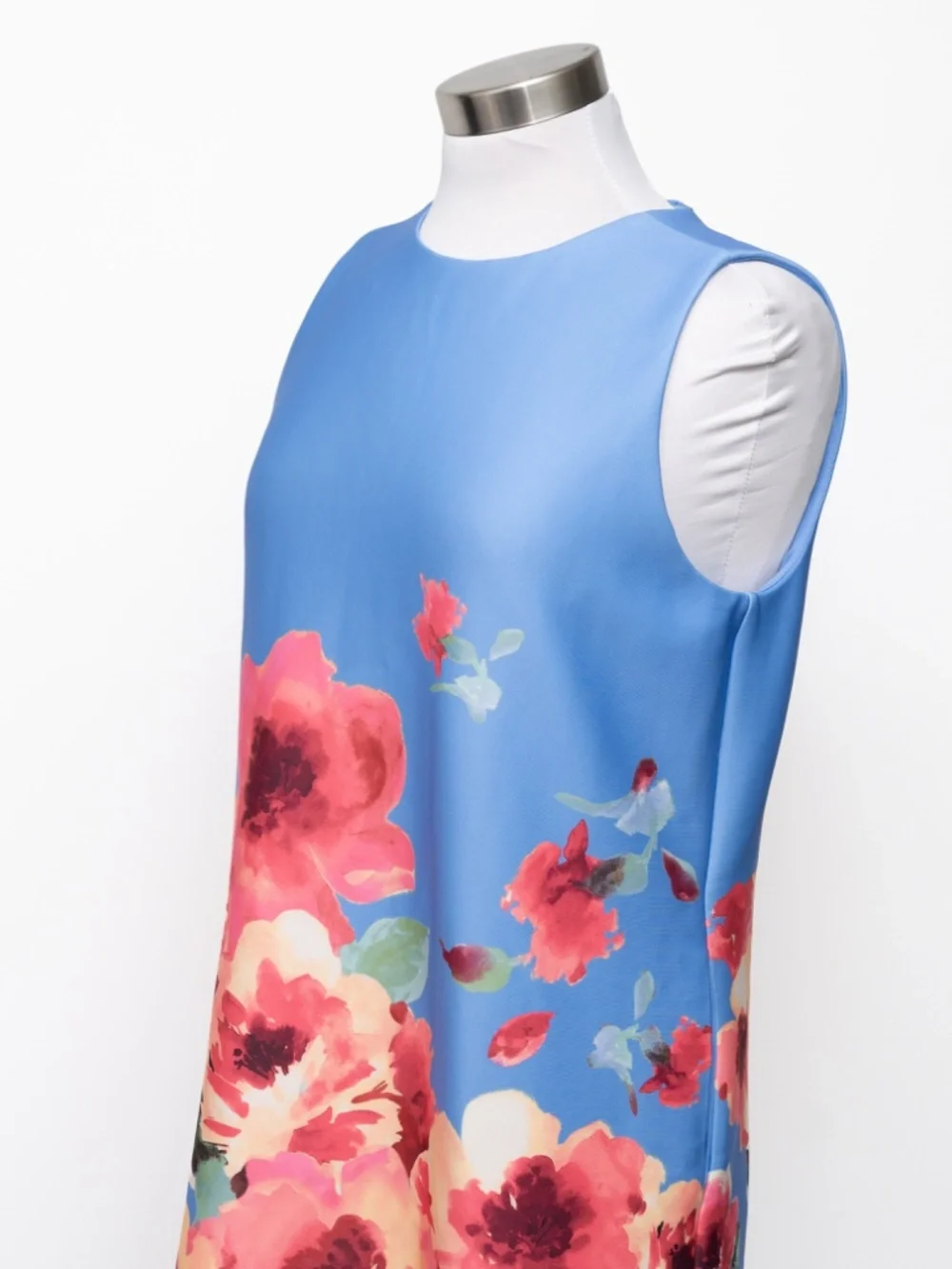 Anne Klein - Sleeveless Floral Print A-Line Shift Dress - Picture 10 of 14